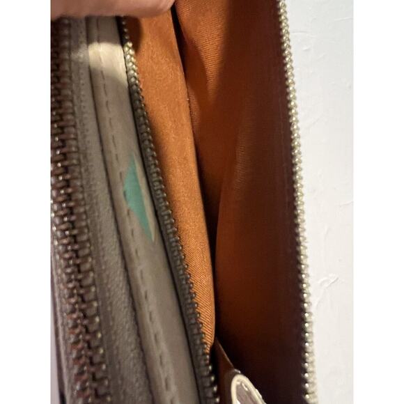 FOSSIL Issue No 1954 Wallet Women's Vintage Genuine Leather Full Zipper Clutch - Picture 8 of 16